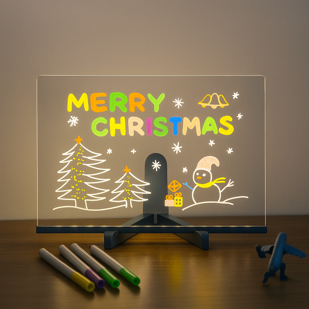 Creative Led Light Night Note Message Board With Pen