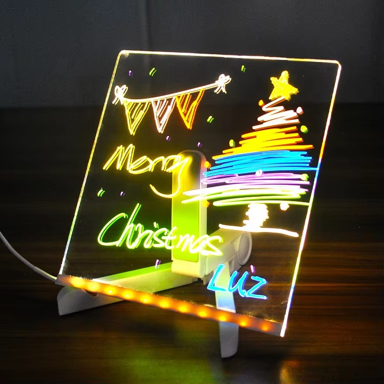 Creative Led Light Night Note Message Board With Pen