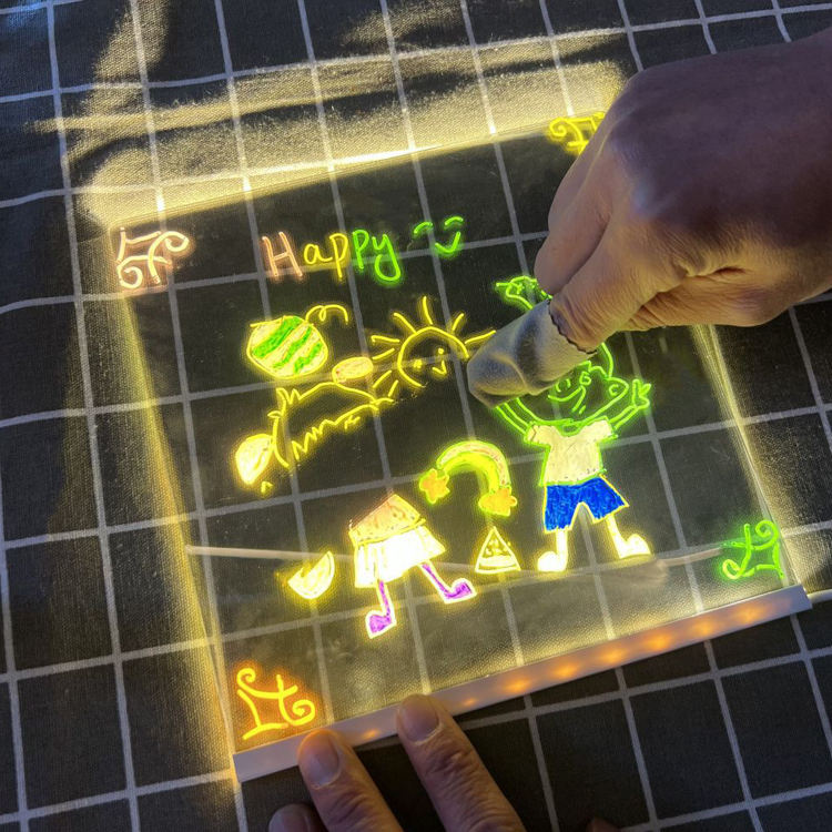 Creative Led Light Night Note Message Board With Pen