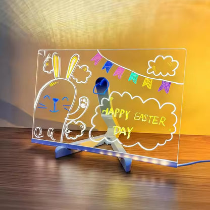 Creative Led Light Night Note Message Board With Pen