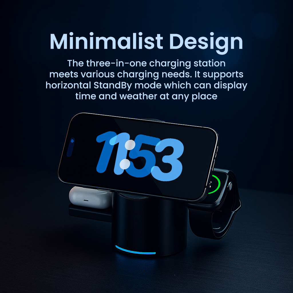3-in-1 Magnetic Wireless Fast Multifunction Charging Station